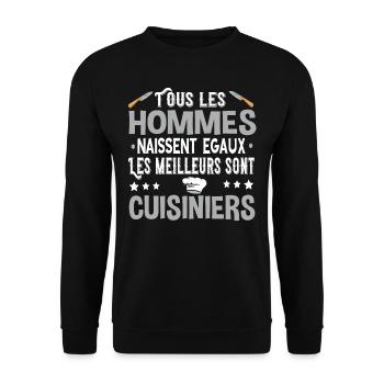 Chef Cuisinier Cadeau Cuisine Métier Humour - Sweat-shirt Unisexe - noir - Devant - Alina (178cm) & Michal (187cm)