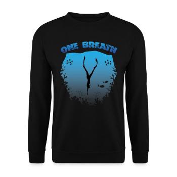 Apnoe Tauchen, Freediving, Tieftaucher - Unisex Pullover - Schwarz - Vorne - Alina (178cm) & Michal (187cm)