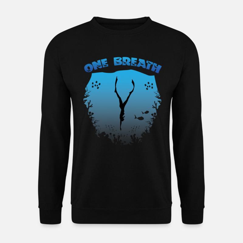 Apnoe Tauchen, Freediving, Tieftaucher - Unisex Pullover - Schwarz