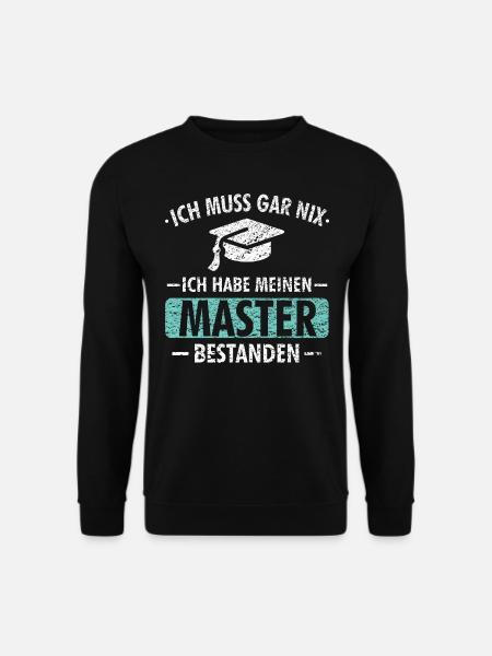 Master Studium Prüfung Abschluss Geschenk - Unisex Pullover - Schwarz