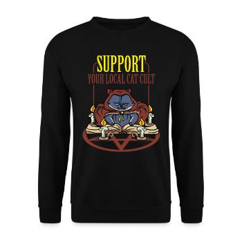 Cat Occult, Occultism, Black Magic - Unisex Sweatshirt - black - Front - Alina (178cm) & Michal (187cm)