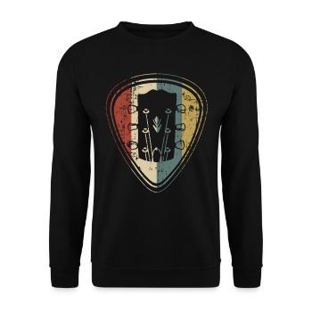 Plektrum, Gitarrenspieler, Gitarre, Gitarrist - Unisex Pullover - Schwarz - Vorne - Alina (178cm) & Michal (187cm)