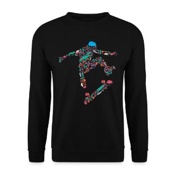 Skateboarding, Skateboard , Hawk - Unisex Sweatshirt - black - Front - Alina (178cm) & Michal (187cm)