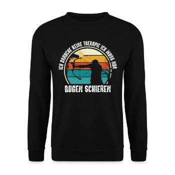 Bogenschießen, Archery, Langbogen, Compound - Unisex Pullover - Schwarz - Vorne - Alina (178cm) & Michal (187cm)