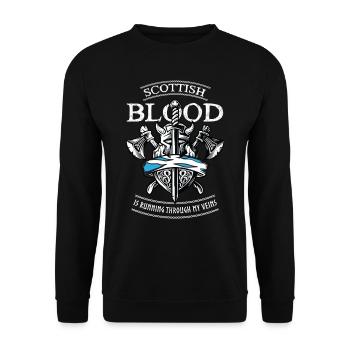 Scottish Blood Flows Through My Veins - Unisex Sweatshirt - black - Front - Alina (178cm) & Michal (187cm)