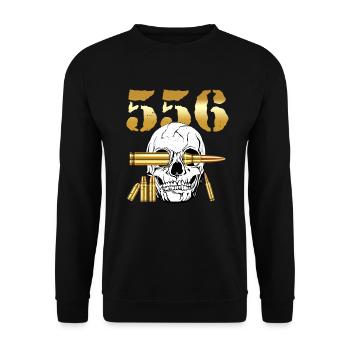 556 AR15 Weapon Lover Ammunition - Unisex Sweatshirt - black - Front - Alina (178cm) & Michal (187cm)