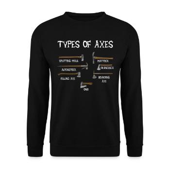 Arten Von Äxten, Axt, Wikinger, Wikinger, Nordisch - Unisex Pullover - Schwarz - Vorne - Alina (178cm) & Michal (187cm)