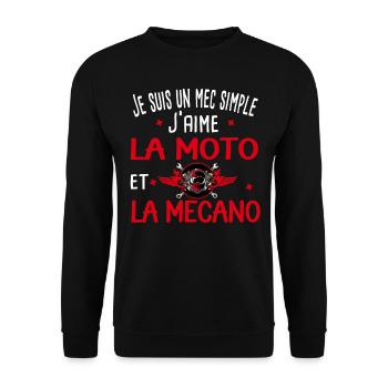 Moto, mécano. Cadeau homme mécanique motard - Sweat-shirt Unisexe - noir - Devant - Alina (178cm) & Michal (187cm)