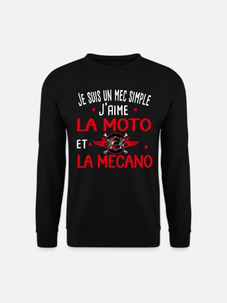 Moto, mécano. Cadeau homme mécanique motard - Sweat-shirt Unisexe - noir