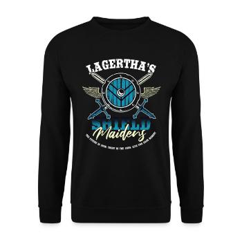 Wikinger Lagertha Bouclier Vierges - Sweat-shirt Unisexe - noir - Devant - Alina (178cm) & Michal (187cm)