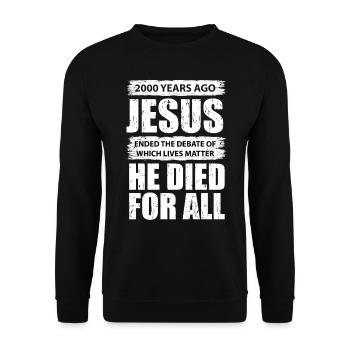 Jesus, Bible Lesson, Catholic Quote - Unisex Sweatshirt - black - Front - Alina (178cm) & Michal (187cm)