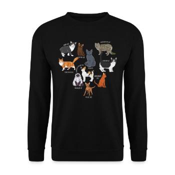 Espèces de chats, chats, chatons - Sweat-shirt Unisexe - noir - Devant - Alina (178cm) & Michal (187cm)