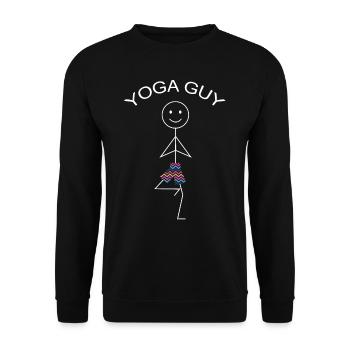Yoga, Spiritual Yoga Type, Stick Man - Unisex Sweatshirt - black - Front - Alina (178cm) & Michal (187cm)