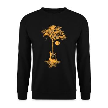 Electric GItarre, Guitarist, Tree of Life Moon - Unisex Sweatshirt - black - Front - Alina (178cm) & Michal (187cm)