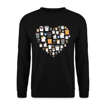 Katzenrassen, Katzen, Kätzchen Mit Liebe - Unisex Pullover - Schwarz - Vorne - Alina (178cm) & Michal (187cm)