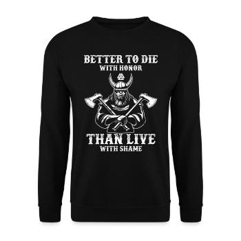 Vikings, vieilles citations, Vikings - Sweat-shirt Unisexe - noir - Devant - Alina (178cm) & Michal (187cm)