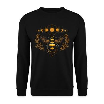 Mondphasen Über Bienen Yoga Spirituell - Unisex Pullover - Schwarz - Vorne - Alina (178cm) & Michal (187cm)