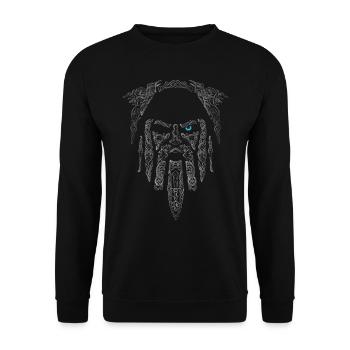 Wikinger, Altnordische Zitate, Odin, Walhalla - Unisex Pullover - Schwarz - Vorne - Alina (178cm) & Michal (187cm)