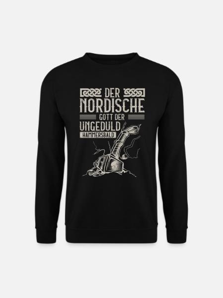 Wikinger, Nordische Gott der Ungeduld, Hammersbald - Unisex Pullover - Schwarz