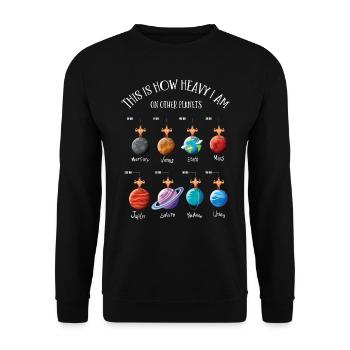 Planètes, univers, Dur Sur les planètes - Sweat-shirt Unisexe - noir - Devant - Alina (178cm) & Michal (187cm)