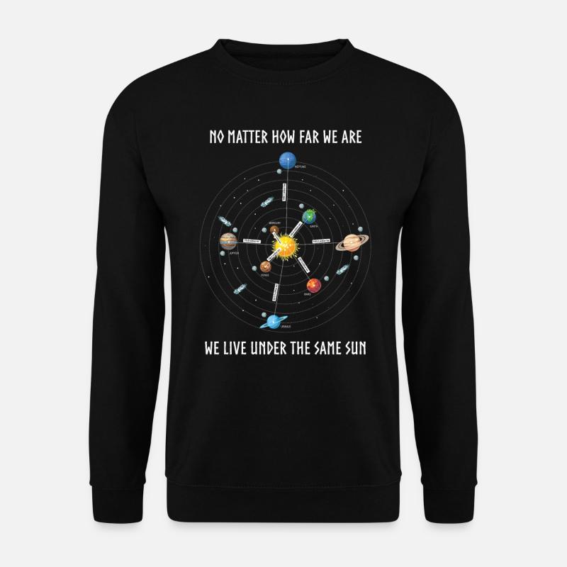 Planète, univers, distances des planètes - Sweat-shirt Unisexe - noir