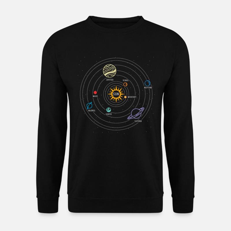 Sonnensystem, Planet, Planeten, Sonne, Erde - Unisex Pullover - Schwarz