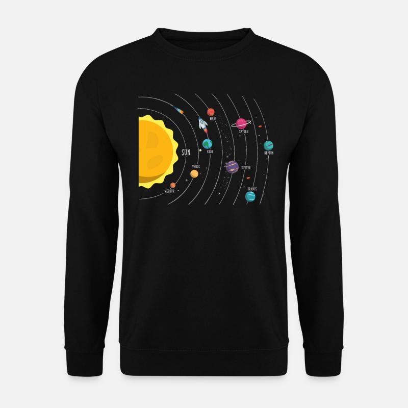 Système solaire, planète, planète, soleil, terre - Sweat-shirt Unisexe - noir