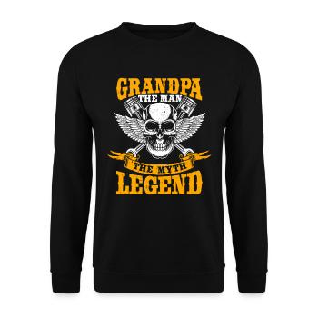 Opa Motorrad Biker Der Mythos - Unisex Pullover - Schwarz - Vorne - Alina (178cm) & Michal (187cm)