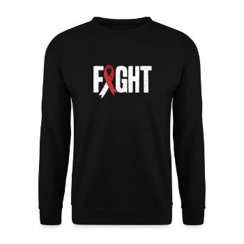 Cancer, Fight The Cancer, The Red Ribbon - Unisex Sweatshirt - black - Front - Alina (178cm) & Michal (187cm)