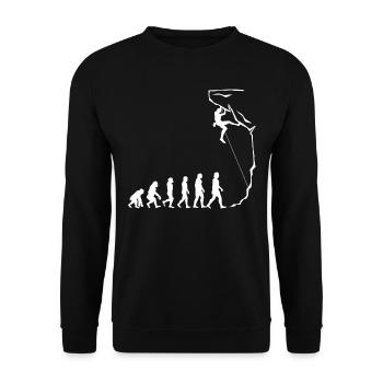 Evolution des Kletterns, Bouldern, Bergsteigen - Unisex Pullover - Schwarz - Vorne - Alina (178cm) & Michal (187cm)