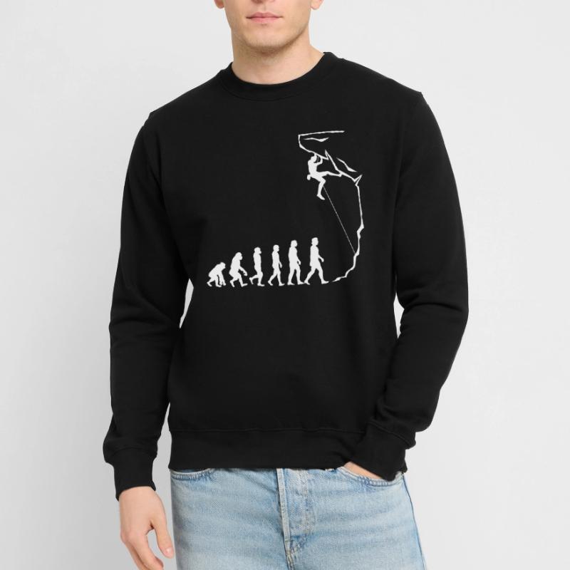 Evolution des Kletterns, Bouldern, Bergsteigen Unisex Pullover