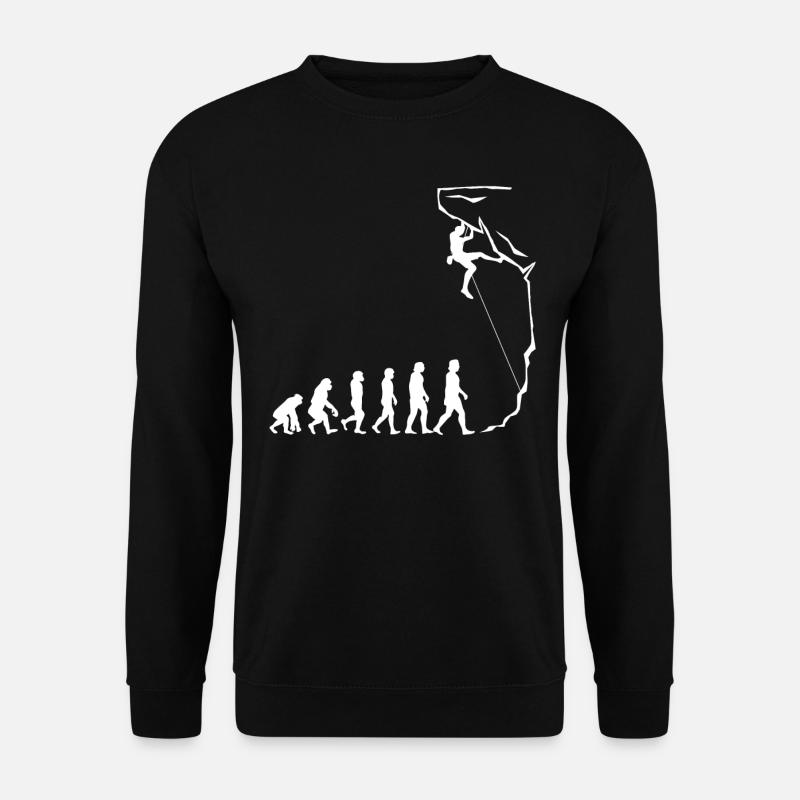 Evolution des Kletterns, Bouldern, Bergsteigen - Unisex Pullover - Schwarz