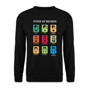 Types de barbes, barbe-cadeau, barbe - Sweat-shirt Unisexe - noir - Devant - Alina (178cm) & Michal (187cm)