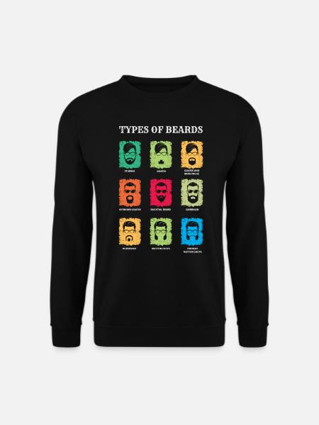Arten von Bärten, Bartträger Geschenk, Bart - Unisex Pullover - Schwarz