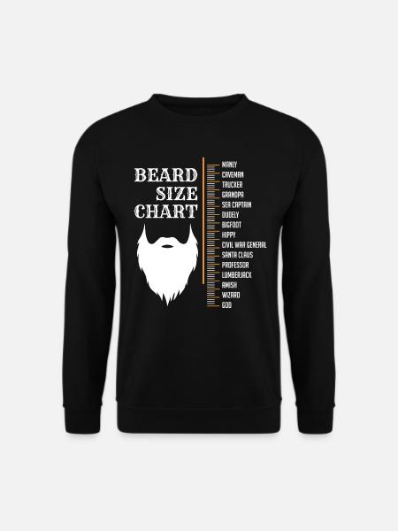 Bär Größentabelle, Bärtig, Bärte - Unisex Pullover - Schwarz