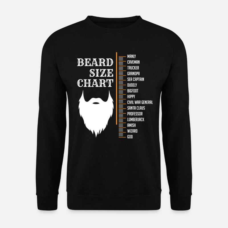 Bär Größentabelle, Bärtig, Bärte - Unisex Pullover - Schwarz