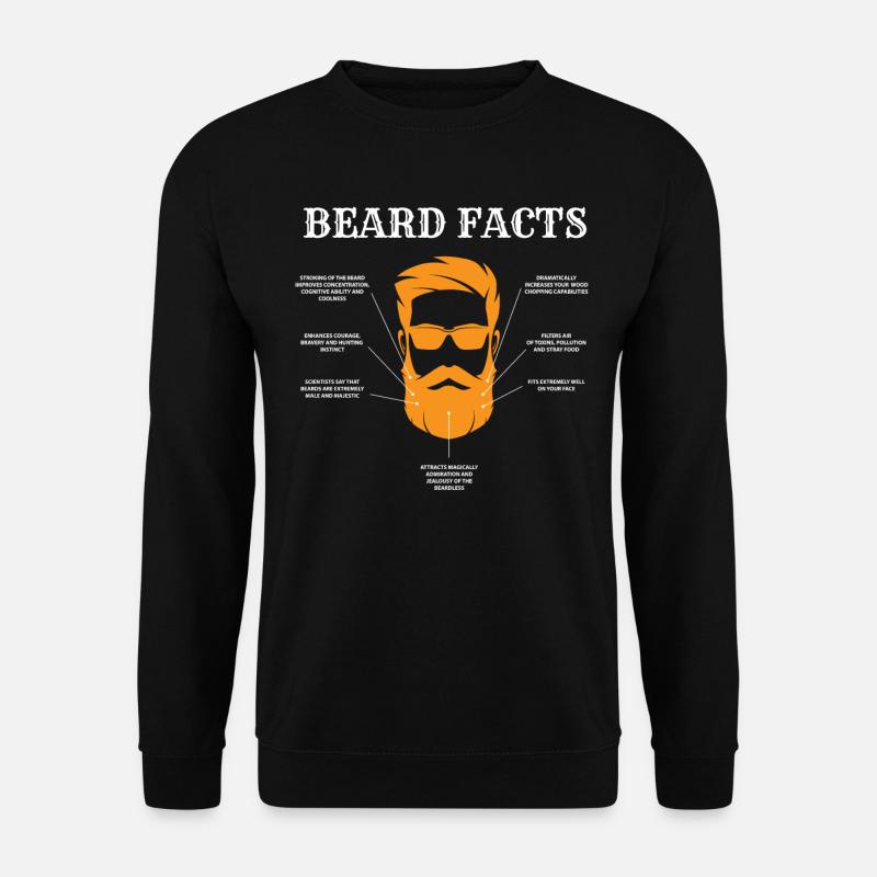Bart Fakten, Bart, Bärte - Unisex Pullover - Schwarz