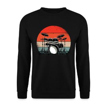 Drums, Drummer, Drum Set Gift - Unisex Sweatshirt - black - Front - Alina (178cm) & Michal (187cm)