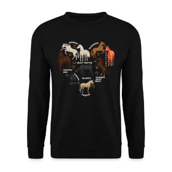 Espèces de chevaux, de chevaux, d’Arabes - Sweat-shirt Unisexe - noir - Devant - Alina (178cm) & Michal (187cm)