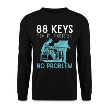88 Tasten 10 Finger, Klavier, Musiker Pianist - Unisex Pullover - Schwarz - Vorne - Alina (178cm) & Michal (187cm)