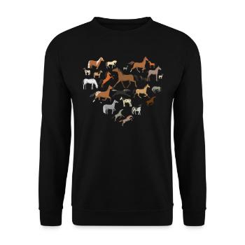 Horses With Love, Horse Lover, Sweet Horses - Unisex Sweatshirt - black - Front - Alina (178cm) & Michal (187cm)