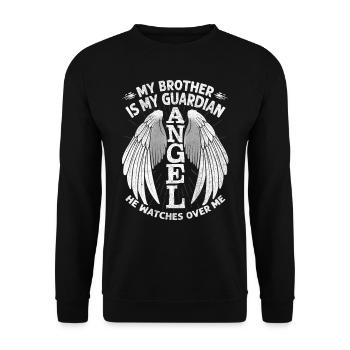 Mon frère Est Mon Guardian Ange, Frère DeUil - Sweat-shirt Unisexe - noir - Devant - Alina (178cm) & Michal (187cm)