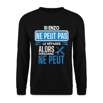 ne peut pas le réparer si Enzo - Sweat-shirt Unisexe - noir - Devant - Alina (178cm) & Michal (187cm)