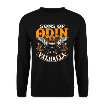Söhne Odin, Valhalla, Wikinger, Wikinger - Unisex Pullover - Schwarz - Vorne - Alina (178cm) & Michal (187cm)
