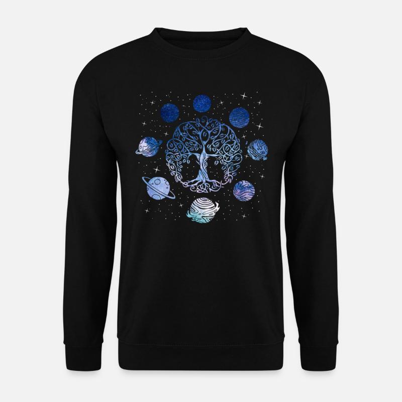 Baum Des Lebens Und Der Planeten, Sonnensystem - Unisex Pullover - Schwarz
