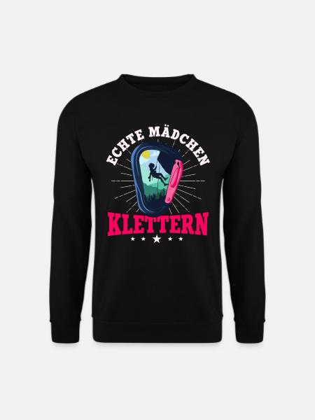 Echte Mädchen Klettern, Kletterer, Boulder - Unisex Pullover - Schwarz