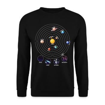 Solar system, planets, universe, astrology - Unisex Sweatshirt - black - Front - Alina (178cm) & Michal (187cm)