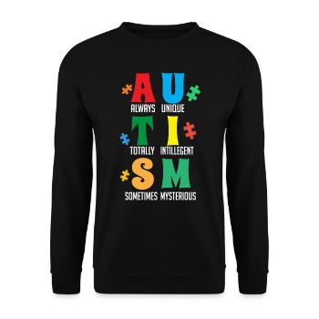 Autism, I Wear Blue, Autism Awareness - Unisex Sweatshirt - black - Front - Alina (178cm) & Michal (187cm)
