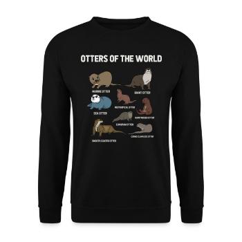 Loutres du monde, loutres - Sweat-shirt Unisexe - noir - Devant - Alina (178cm) & Michal (187cm)