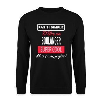 pas si simple BOULANGER - Sweat-shirt Unisexe - noir - Devant - Alina (178cm) & Michal (187cm)